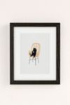 Thumbnail View 2: Jimmy Tan Lazy Cat 2 Enjoying Coffee On Rattan Chair Art Print