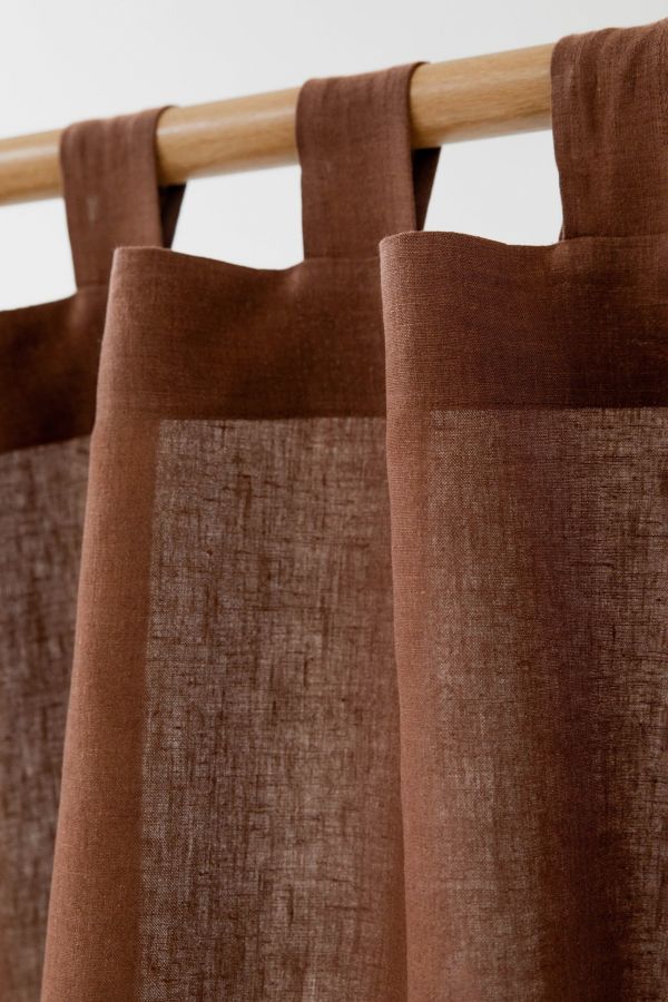 Slide View: 2: MagicLinen Tab Top Linen Curtain Panel