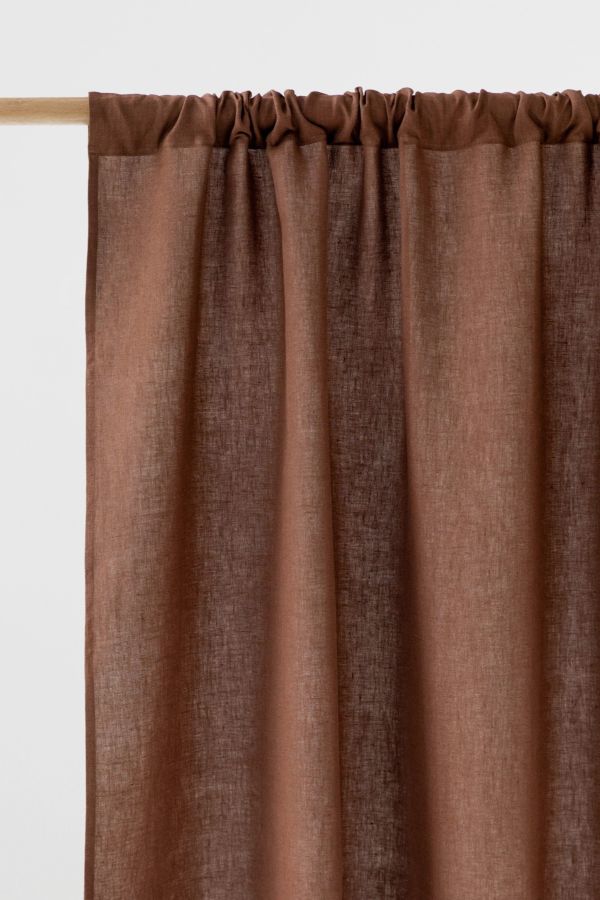 Slide View: 1: MagicLinen Rod Pocket Linen Curtain Panel