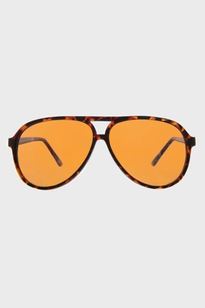 Vintage Pilot Sunglasses with Amber Lens