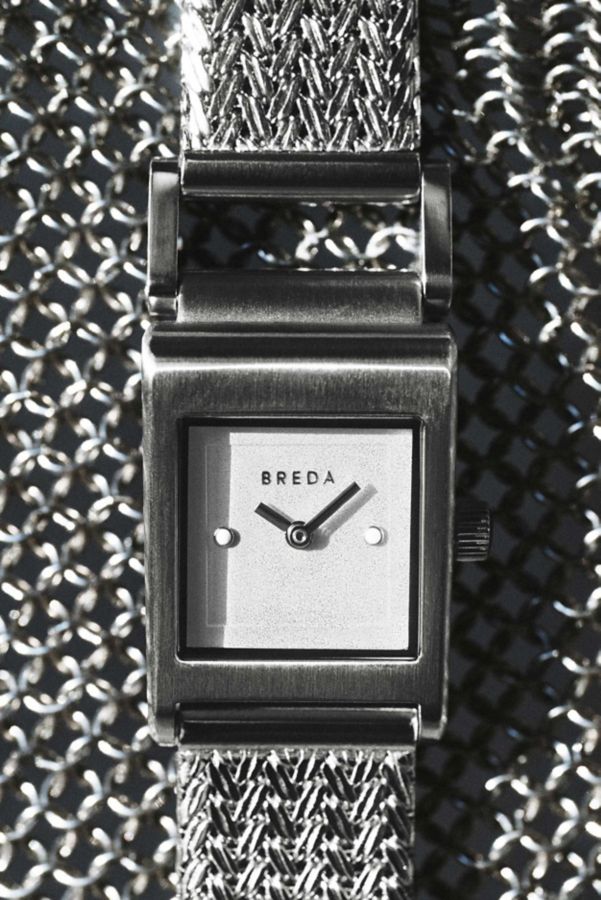 Slide View: 3: BREDA Revel Tethered Mesh Bracelet Analog Quartz Watch