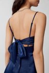 Thumbnail View 3: UO Bella Bow-Back Satin Mini Dress