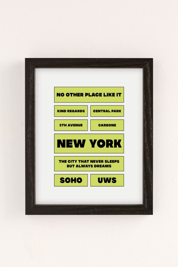 Slide View: 2: Nicole Goldfarb New York Poster In Green Art Print