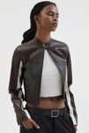 Thumbnail View 1: UO Jordan Faux Leather Fitted Racer Moto Jacket