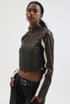 Thumbnail View 2: UO Jordan Faux Leather Fitted Racer Moto Jacket