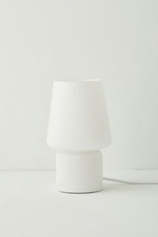 Slide View: 3: Ribbed Little Glass Table Lamp