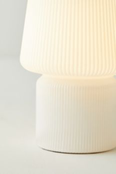 Slide View: 5: Ribbed Little Glass Table Lamp