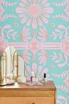 Thumbnail View 1: Sewzinski Boho Florals Pink Green Removable Wallpaper