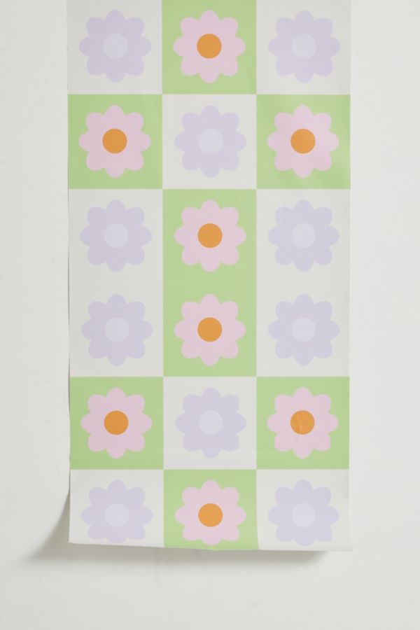 Slide View: 2: Grace Retro Flower Pattern III Removable Wallpaper