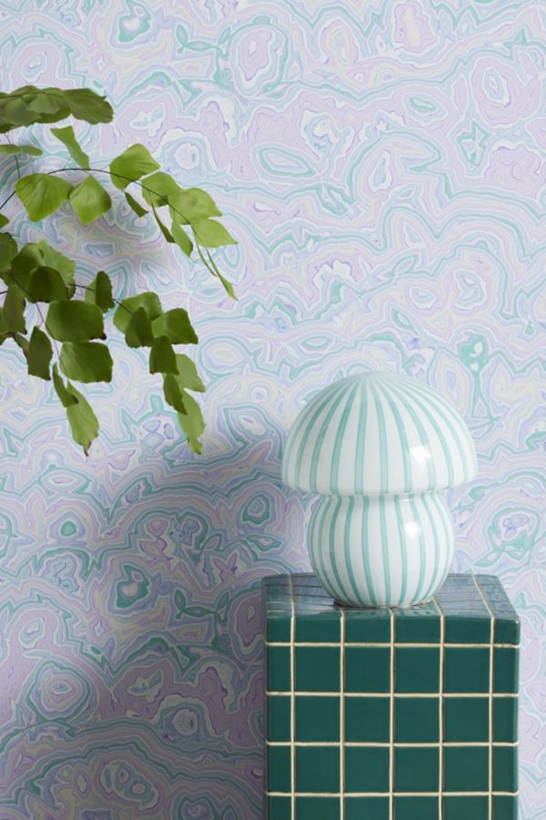 Slide View: 1: Kaleiope Studio Pastel Squiggly Stripes Removable Wallpaper