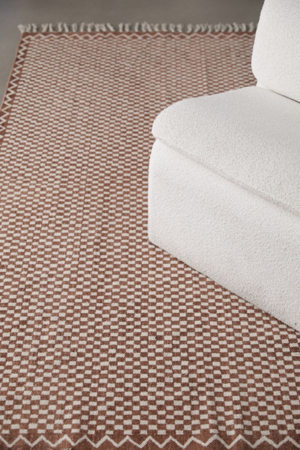 Slide View: 3: Brushed Checkerboard Rug