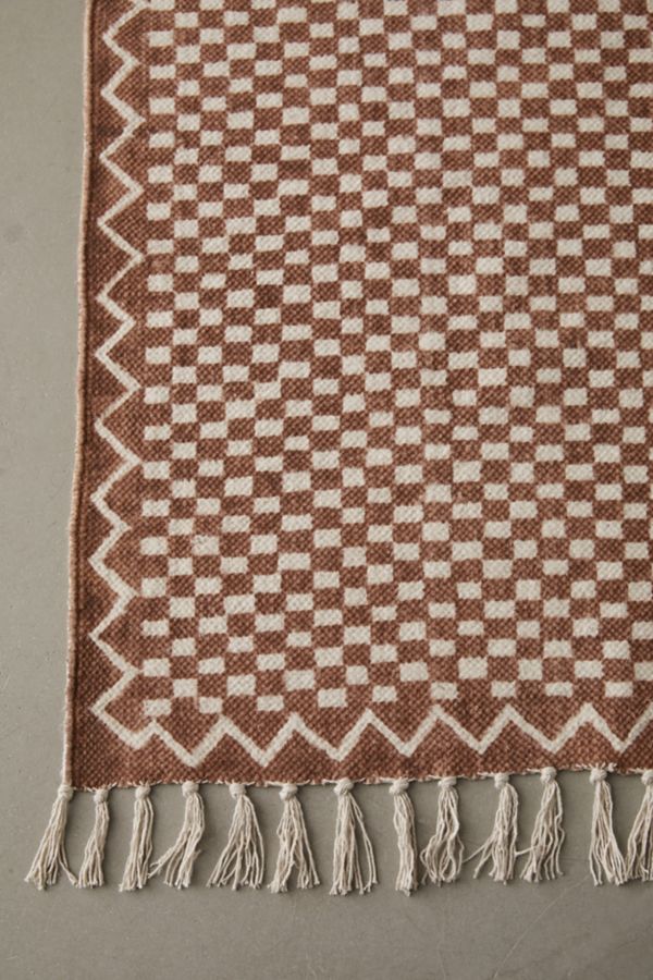 Slide View: 6: Brushed Checkerboard Rug