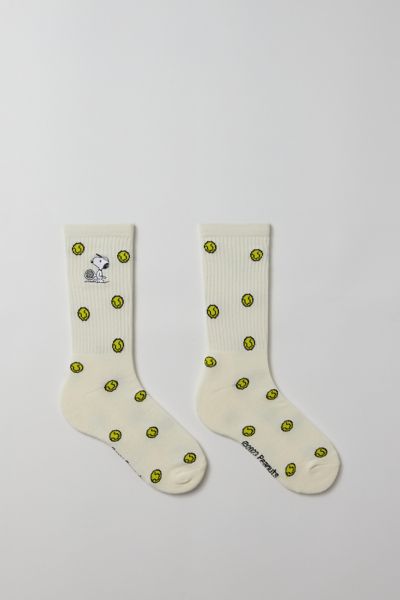 Peanuts Snoopy Tennis Embroidery Crew Sock