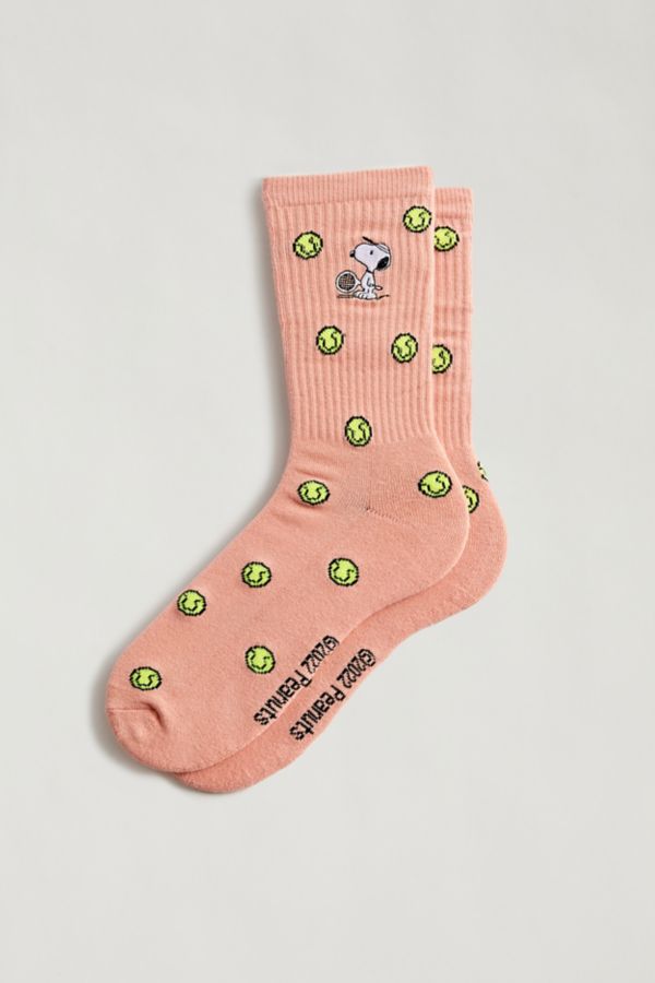 Slide View: 1: Peanuts Snoopy Tennis Crew Sock