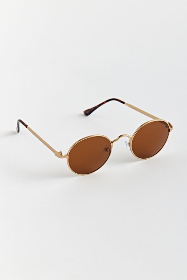 Slide View: 2: Waverly Round Metal Sunglasses