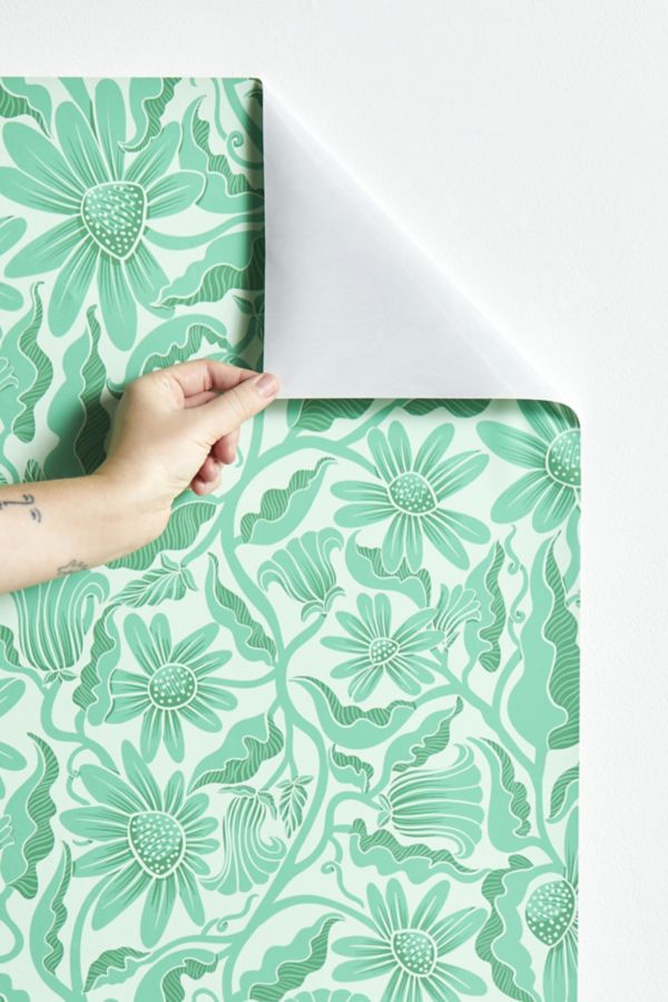 Slide View: 3: Sewzinski Monochrome Florals Removable Wallpaper