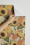 Thumbnail View 2: Avenie Sunflower Meadow Calm Green Removable Wallpaper