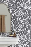 Thumbnail View 1: Sewzinski Climbing Flowers Black White Removable Wallpaper