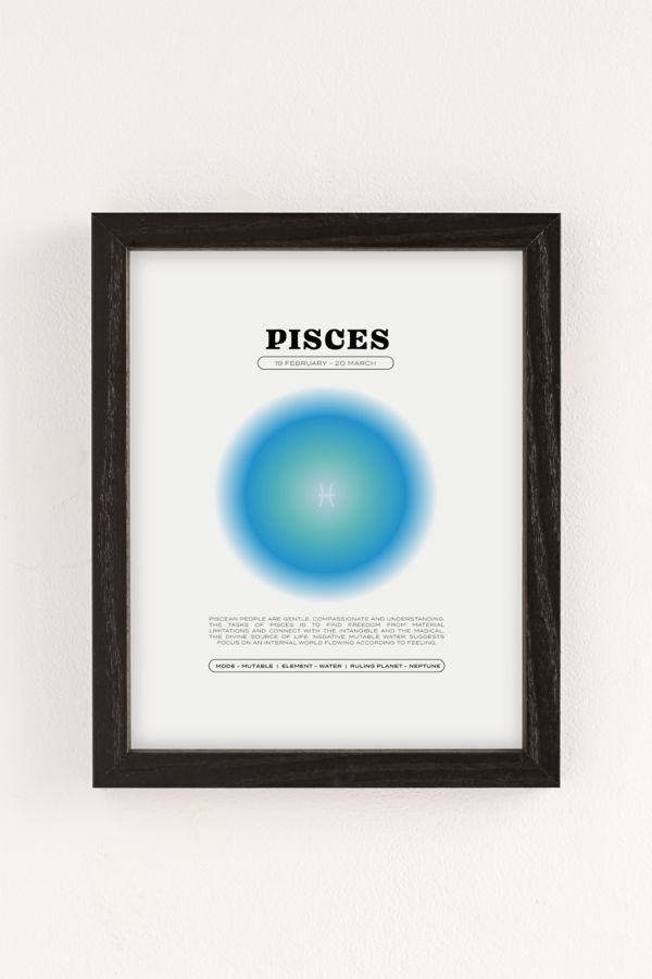 Slide View: 1: Elena Smith Pisces Zodiac Aura Art Print