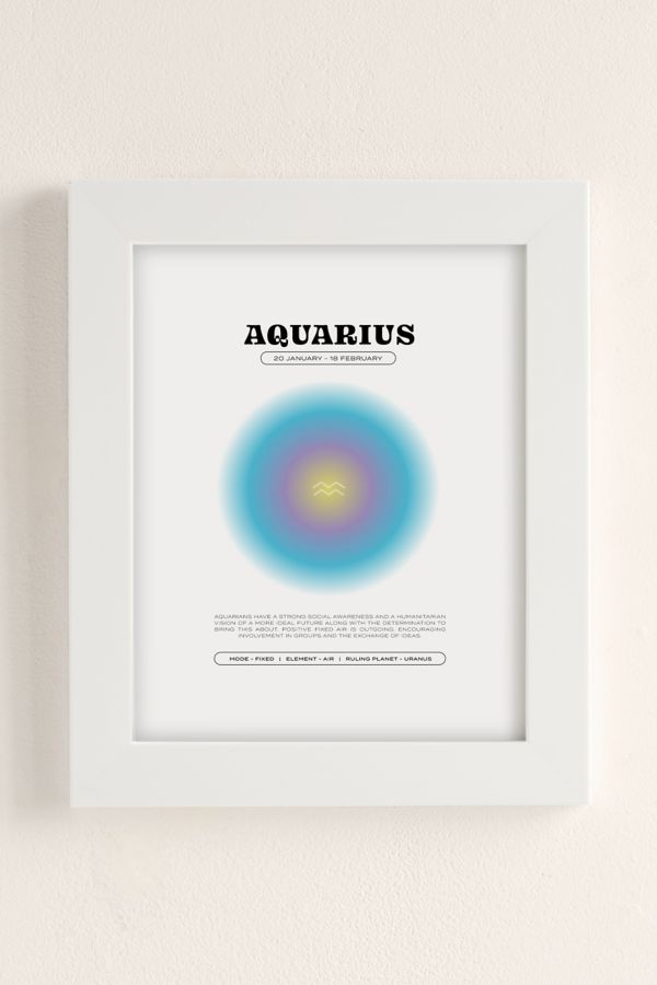 Slide View: 1: Elena Smith Aquarius Zodiac Aura Art Print