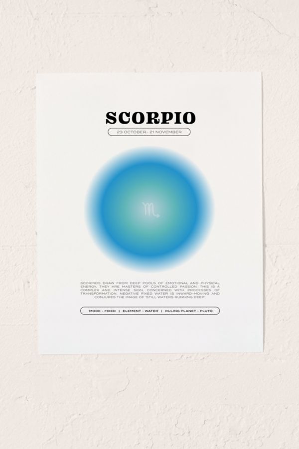 Slide View: 1: Elena Smith Scorpio Zodiac Aura Art Print