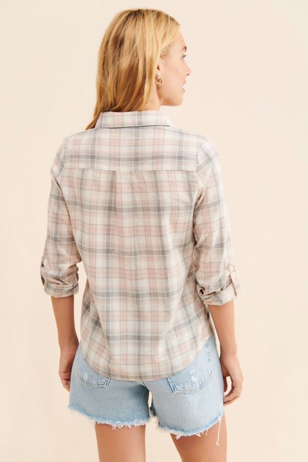 Slide View: 2: Dress Forum Plaid Buttondown Top