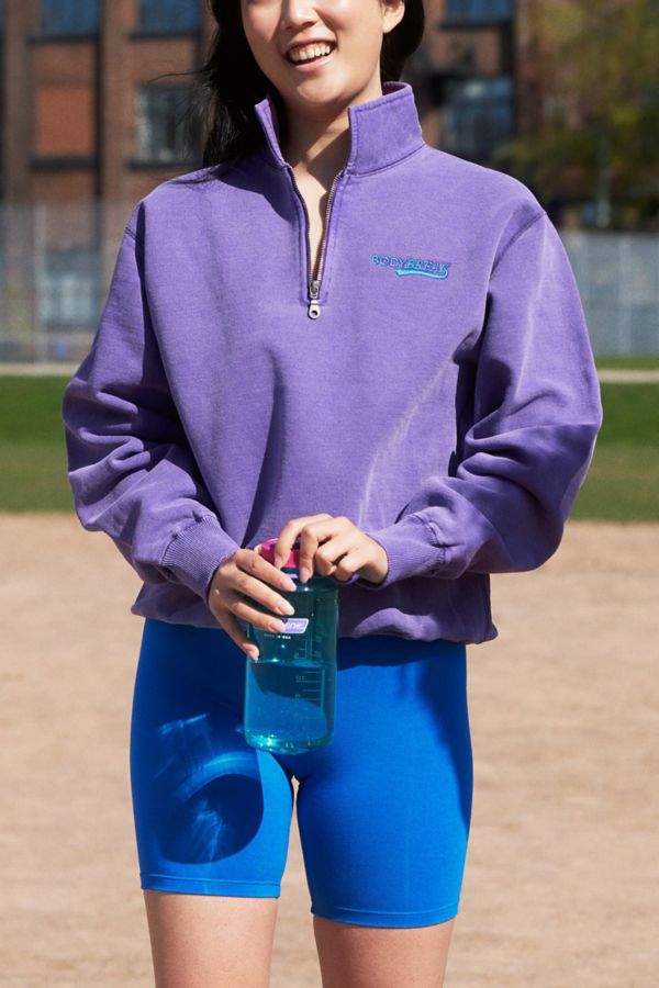 Slide View: 3: Good For Sunday BodyBreak Retro Quarter Zip Sweatshirt