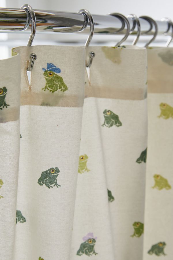 Slide View: 2: Cowboy Frog Patterned Shower Curtain