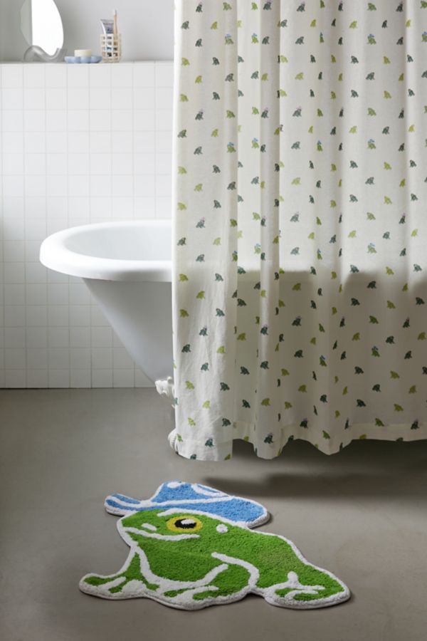 Slide View: 4: Cowboy Frog Patterned Shower Curtain