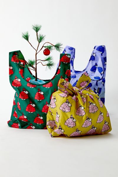 BAGGU X Peanuts Standard Printed Reusable Tote Bag - Set Of 3