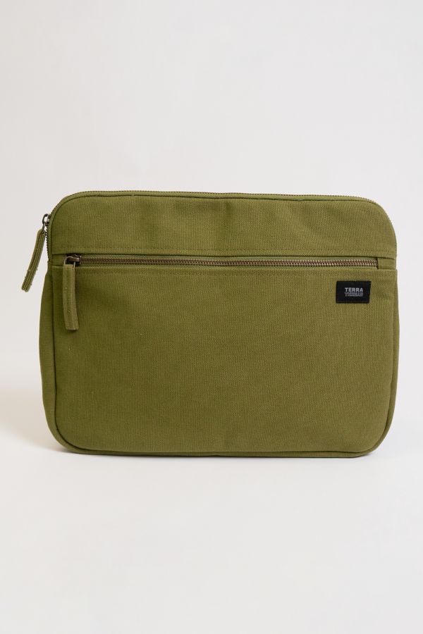 Slide View: 1: Terra Thread 13" Organic Cotton Canvas Laptop Sleeve