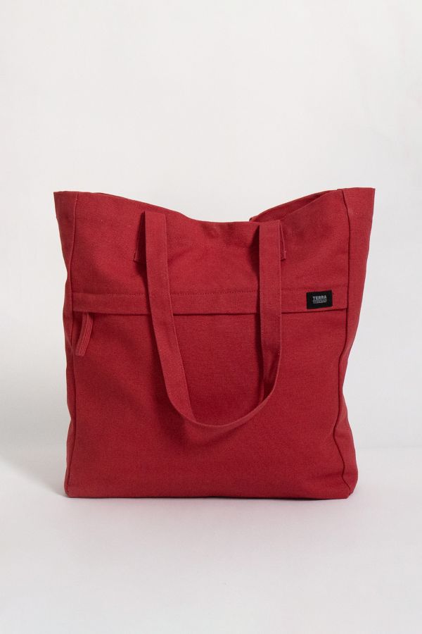 Slide View: 1: Terra Thread Organic Cotton Multi Pocket Canvas Tote