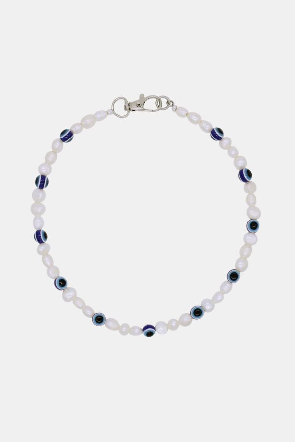 Slide View: 2: Velvet Luna Evil Eye Pearl Necklace