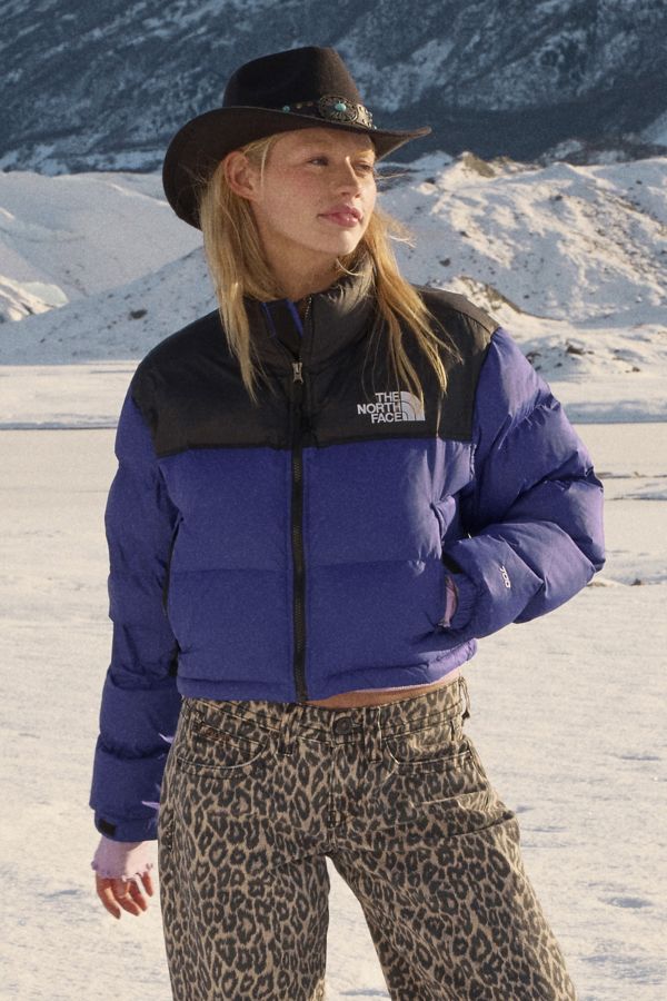 Slide View: 1: The North Face Nuptse Cropped Puffer Jacket