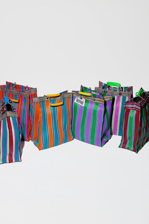 Slide View: 4: Puebco Tall Recycled Plastic Stripe Bag