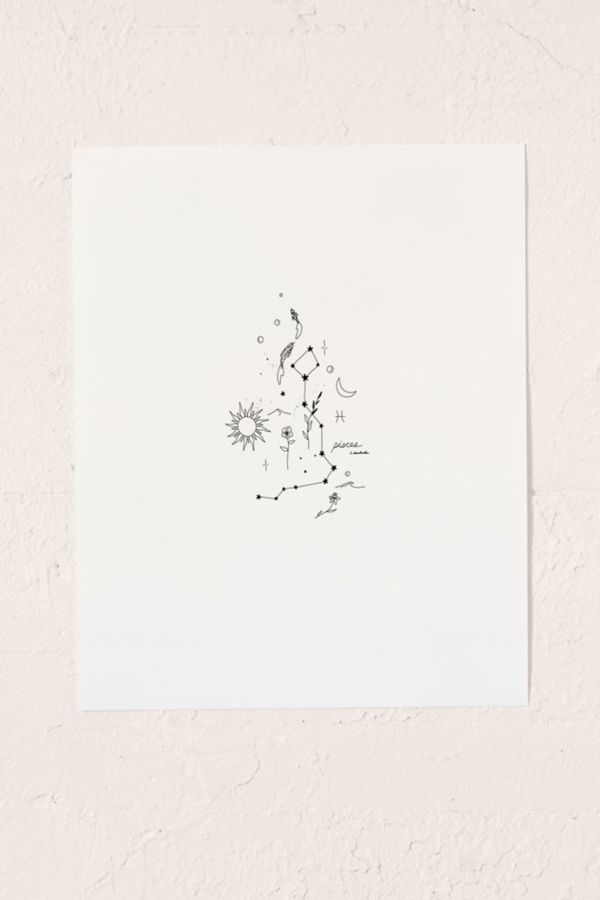 Slide View: 1: Bailey Drinkwater Pisces Zodiac Art Print