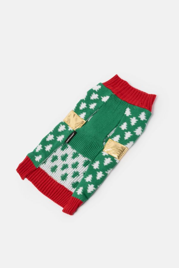 Slide View: 3: Silver Paw Holiday Gift Dog Sweater