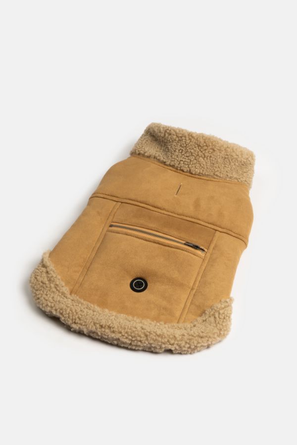 Slide View: 1: Silver Paw Millie Suede Dog Jacket