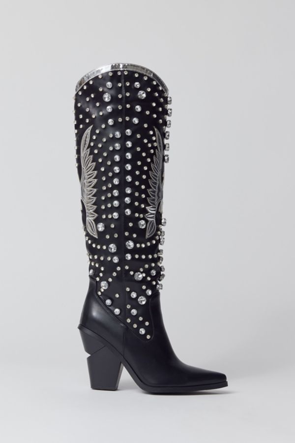 Slide View: 3: Azalea Wang Upbeat Rhinestone Cowboy Boot