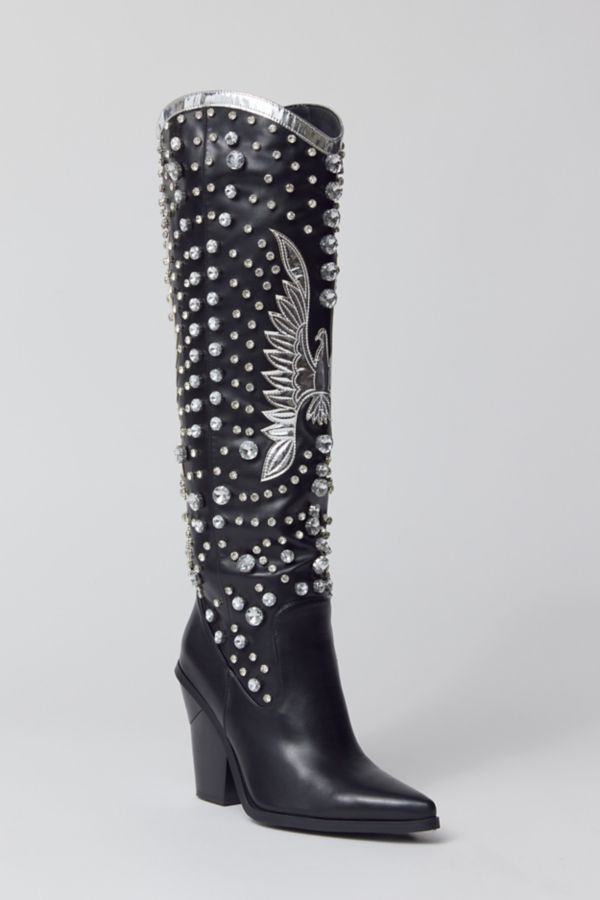 Slide View: 4: Azalea Wang Upbeat Rhinestone Cowboy Boot