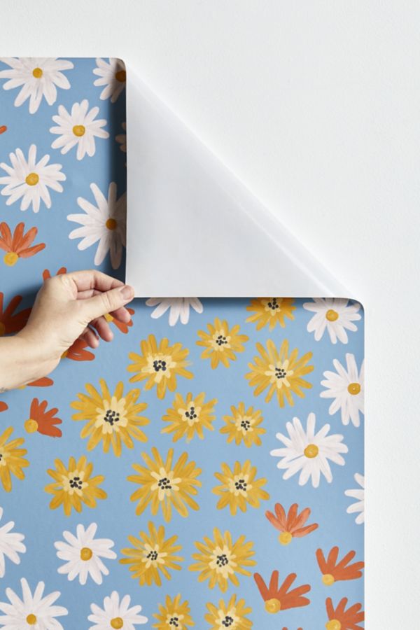 Slide View: 3: Emanuela Carratoni Wild Painted Flowers Removable Wallpaper