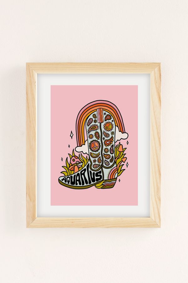 Slide View: 1: Doodle By Meg Aquarius Cowboy Boots Art Print