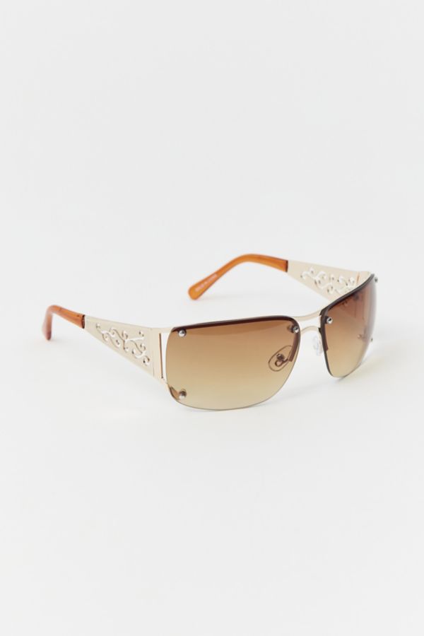 Slide View: 2: Holly Metal Shield Sunglasses