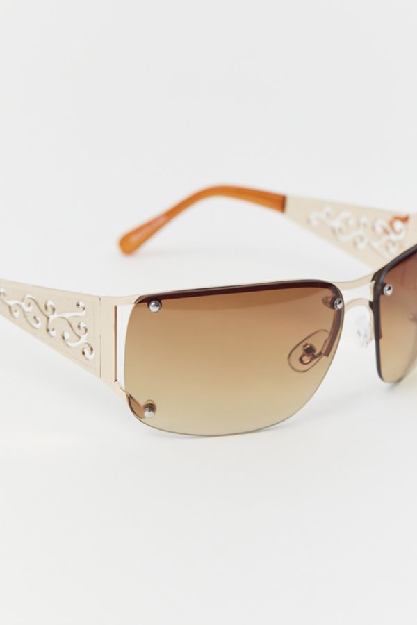 Slide View: 3: Holly Metal Shield Sunglasses