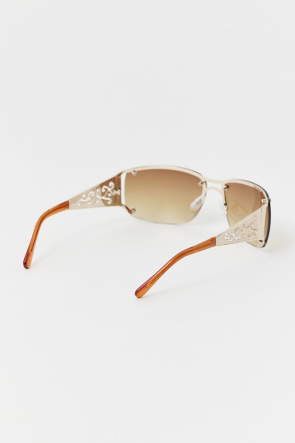 Slide View: 4: Holly Metal Shield Sunglasses