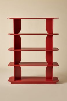 Slide View: 2: Silas Retro-Modern 5-Tier Bookshelf