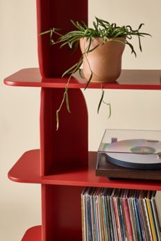 Slide View: 5: Silas Retro-Modern 5-Tier Bookshelf