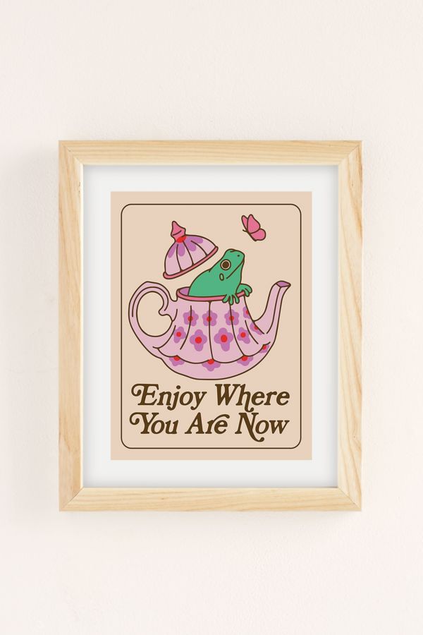 Slide View: 2: Kira Cyan Tea Frog Art Print