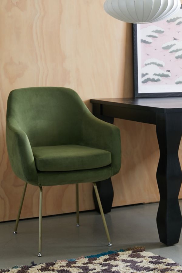 Slide View: 1: Merritt Velvet Dining Chair