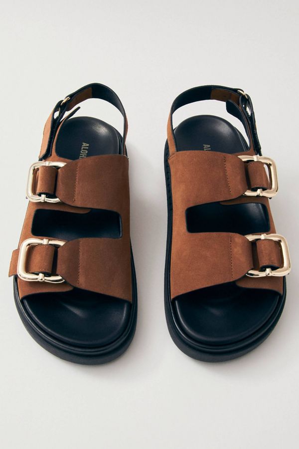 Slide View: 3: ALOHAS Harper Leather Slingback Buckled Sandal